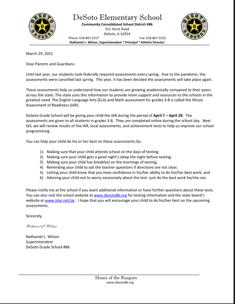 IAR letter